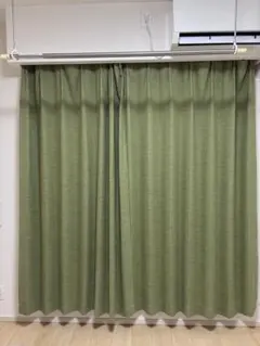 オリーブグリーン プリーツカーテン