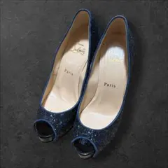 Christian Louboutin グリッター オープントゥ パンプス 37のサムネイル