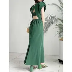 レディース　バックリボンマーメイドワンピース　ワンピース