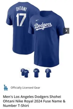 【正規品】大谷翔平 ドジャース 青 Tシャツ 17 L