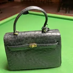 黒 オーストリッチハンドバッグ