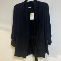 DKNY 長袖 ドレープ カーディガン ブラックのサムネイル
