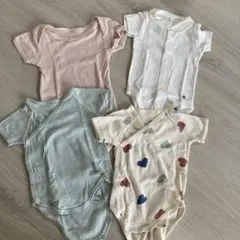 プチバトーベビーロンパース4点セット　6m/67