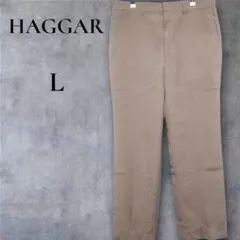 【古着】90s HAGGAR ベージュ ワイドスラックス L