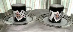 ティファニー　TIFFANY&Co.カップ&ソーサー（トランプカード）ペアセット