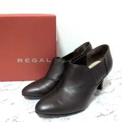 【美品】REGAL ダークブラウン サイドゴアヒールブーティ 24cmのサムネイル