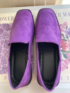 新品　スエード風紫色ローファー