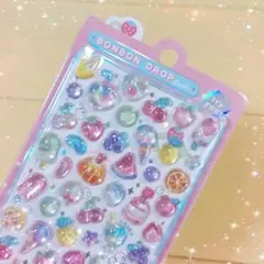 ★大人気★ボンボンドロップシール フルーツ ジュース アイス うるうる 3D立体