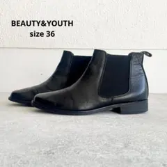 BEAUTY&YOUTH サイドゴアブーツ ブラック 本革36