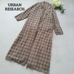 アーバンリサーチ ネル ロングシャツ ブラウン・ネイビー コットン100％