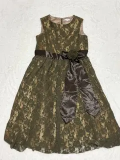 catherine cottageのドレス／バラ柄レース・カーキ 160