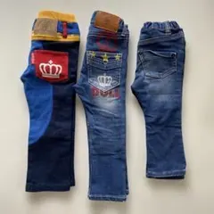 【おまとめ売り】BABY DOLLデニムパンツ 3本 サイズ90