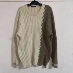 COMME CA ISM ケーブル編みニット L