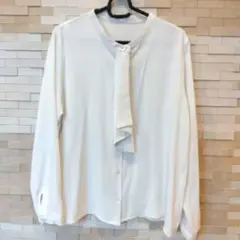 ハニーズ　ボウタイブラウス　ホワイト　サイズL