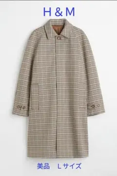H＆M　メンズコート　チェック柄　Ｌサイズ　美品