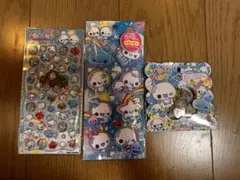 【正規品】あわわちゃん　シール3点セット　プチドロ　おはじき　もっちりシール