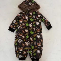 KUMANO MORI スノーウェア 総柄 ファー付 95（C642）