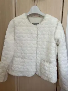 ナチュラルミスト クラス ハートキルティング リバーシブルジャケット ホワイト