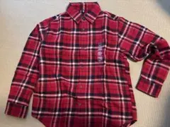 ユニクロ　フランネルシャツ　赤系チェック柄 長袖シャツ 140サイズ　新品