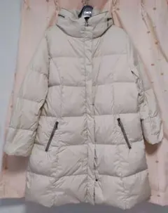 大きいサイズ 3L XXL ダウン90% ロングコート ベージュ クロコダイル