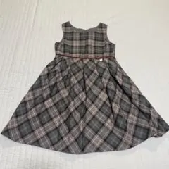 any fam グレー系チェック柄ノースリーブワンピース