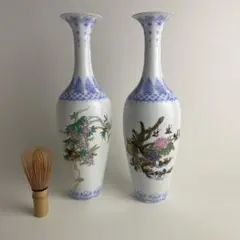 中国 美術 薄胎 花鳥 花瓶 景徳鎮製