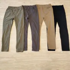 無印良品 パンツ 4色セット ロングパンツ ウエストゴム 140