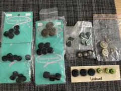 ボタンセット 黒と緑のデザイン/ゴールド/レトロ/再度お値下げ