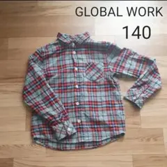 GLOBAL WORK　ネルチェック長袖シャツ　140