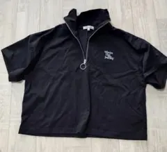 GLOBAL WORK ハーフジップTシャツ ブラック 140