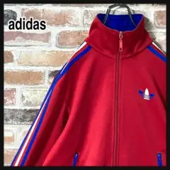 ビッグサイズ】adidas トラックジャケットトレフォイル ライン 赤 3L