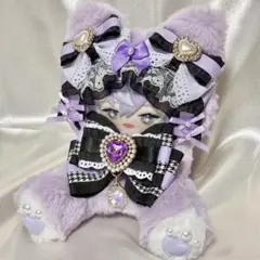 おすわりぬい服 10cm にじぱぺっと 着ぐるみ ねこ パープル