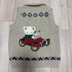 ファミリア　ニットベスト　120cm ファミちゃん　カウチン