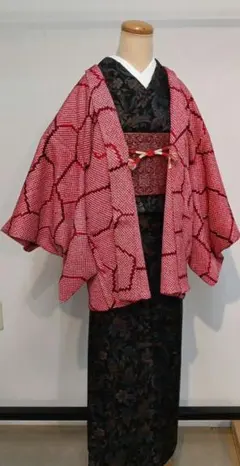 亀甲柄風絞り羽織　正絹