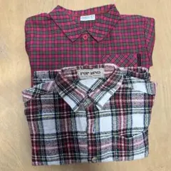 POP MIND・SIMPLE LIFE 長袖シャツ 80・90 チェック柄