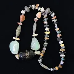 【一点物】インド直輸入 天然石ロングネックレス 天眼石 パワーストーン