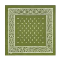 バンダナ　緑　クロス　グリーン　ヴィンテージ　ウエスタン　アメカジ　秋