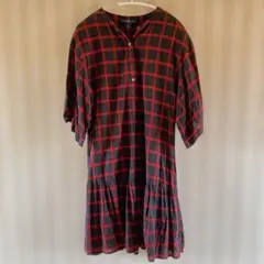 GAP 黒と赤のチェック チュニックM