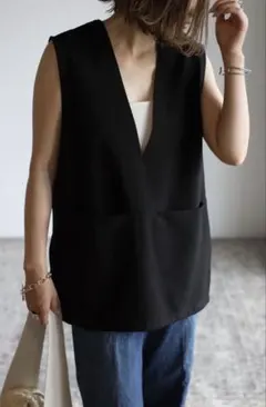 Bonjour sagan フロントポケットベスト