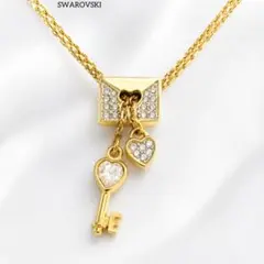 良品✨スワロフスキー ラブレター キー ネックレス ゴールドカラーのサムネイル