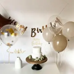 淡色　ナチュラル　ハーフバースデー　装飾　かわいい　おしゃれ　風船　誕生日　飾り