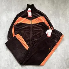 D536 新品 タグ付き PUMA ベロア ジャージ 上下 メンズ L 茶×橙 - メルカリ