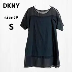 DKNY ダナキャランニューヨーク チュニック シースルー 半袖 Sサイズ 黒のサムネイル