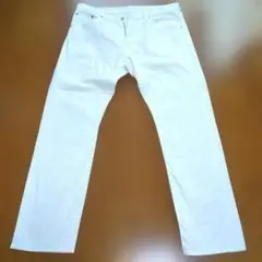 ホワイト ストレートデニム３４サイズ