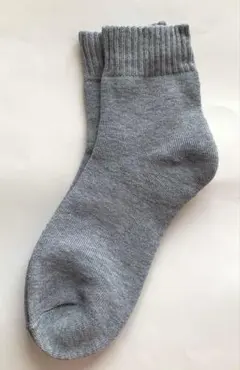 綿混裏起毛ソックス　レディース　ライトグレー　暖かい靴下　即購入OK