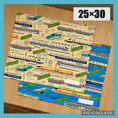 ♪ 給食セット 巾着&ランチョンマット トレイントラベル＊ライトブルー