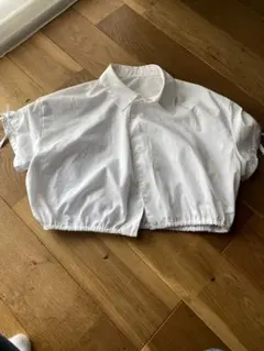 GU ホワイト クロップドシャツ M