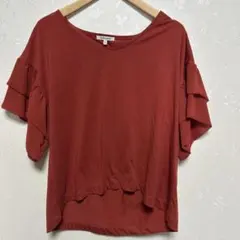 GLOBAL WORK フリル袖 Vネック Lサイズ