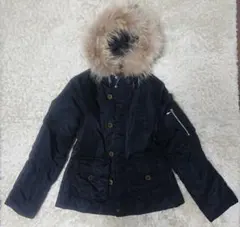 中綿ジャケット リアルファー付き ショート丈 y2k ブラック