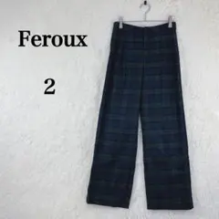 Feroux チェック柄 ワイドパンツ サイズ2